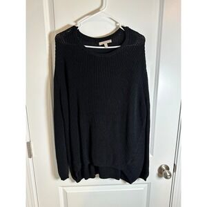 Banana Republic Oversized Black Knit Pullover Sweater Womens Large Oversized‎